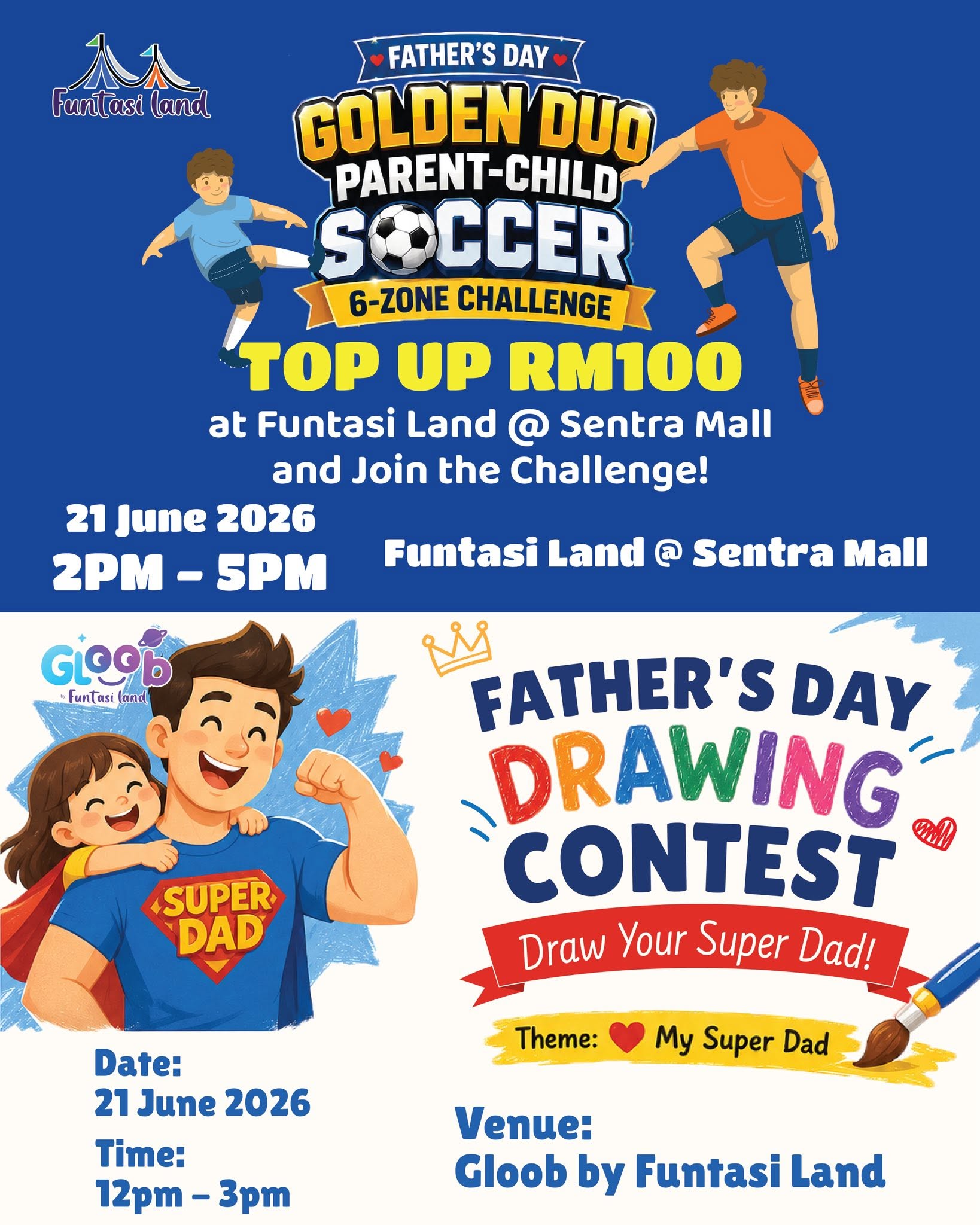 Golden Duo Parent-Child Soccer 6-Zone Challenge